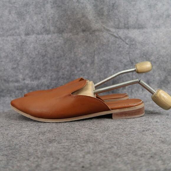 Shoes Womens 39 Mule Flats Slip On Fashion Casual Brown Pointed Toe Classic Boho - Picture 4 of 11